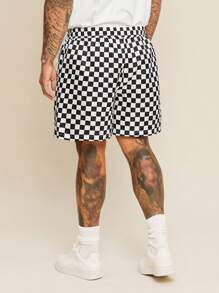 EASEVO Plus Size Men's Casual Loose White Woven Shorts - White - View 5