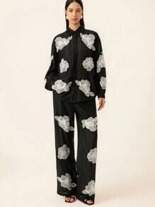 Aveloria Rosie Women Two Pieces Outfits For Daily Wear Elegant Fashionable Style - Black and White - View 3