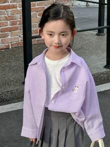 Dazy Kids 女童秋季衬衫，秋季服装 - 紫色 - 查看 4