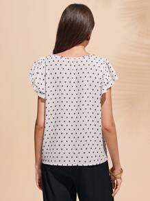 SHEIN Unity Women's Versatile Commuting Crew Neck Blouse - White - View 2