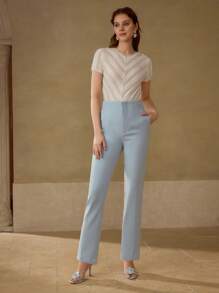 MOTF PREMIUM PRESS CREASE TAILORED SUIT PANTS - Blue - View 3