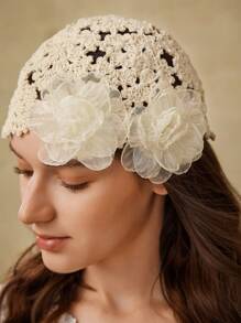 MOTF PREMIUM STEREO FLORAL CROCHET BEANIE HAT