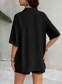 SHEIN Maternity Two Pieces Suits - Black - View 2