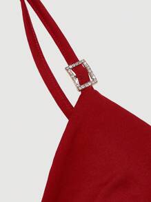 SHEIN MOD Elegante abito da ballo a sirena rosso, abito da cerimonia formale per laurea