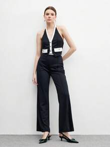 CUCCOO BIZCHIC Women's Fashion Pointy Toe Chain Link Exposed Heel Kitten Heel Pumps, Commute-Friendly - Dark Green - View 10