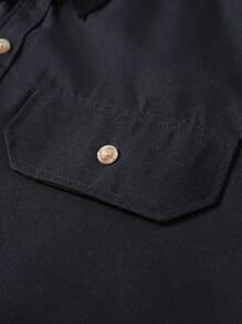 Manfinity Nomadique 男士西部牛仔风格长袖衬衫，西部衬衫，秋季