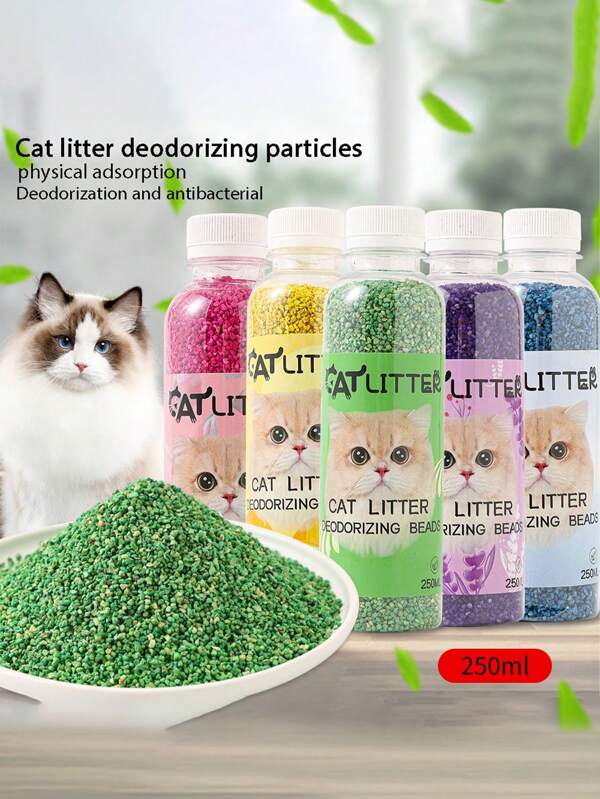 SHEIN Une bouteille de désodorisant pour litière de chat - élimine les odeurs des bacs à litière, désodorisant pour animaux de compagnie, parfum frais pour maisons de chat, désodorisant pour animaux de compagnie, convient pour une utilisation par les chats, universel pour d'autres petits animaux