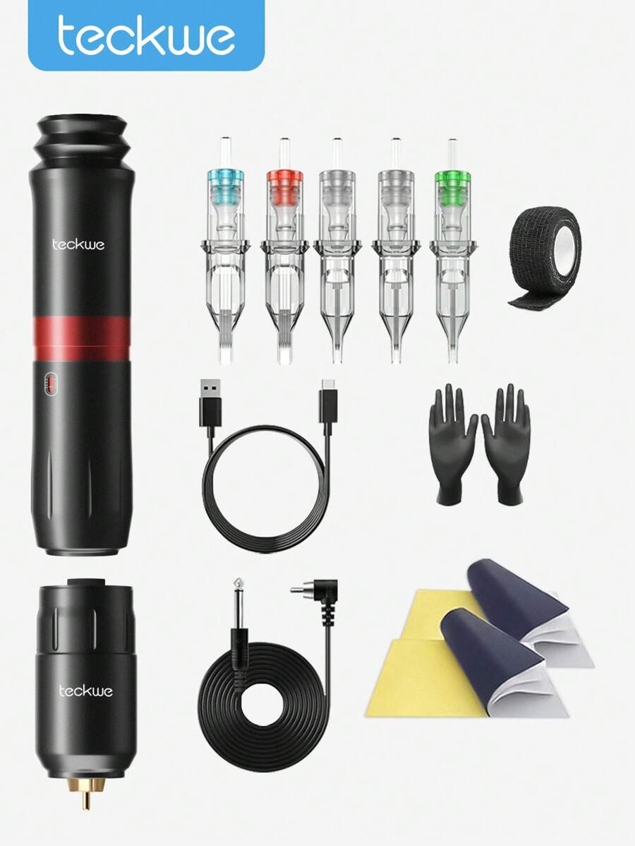 Teckwe Máquina de tatuaje multifunción para uso doméstico - Negro - Ver 1