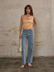 Nöista 垂坠领口修身上衣，完美搭配早午餐，搭配中长裙和凉鞋，打造清新造型。搭配舒适长裤和运动鞋，打造机场造型也十分理想。 - 珊瑚橙 - 查看 1