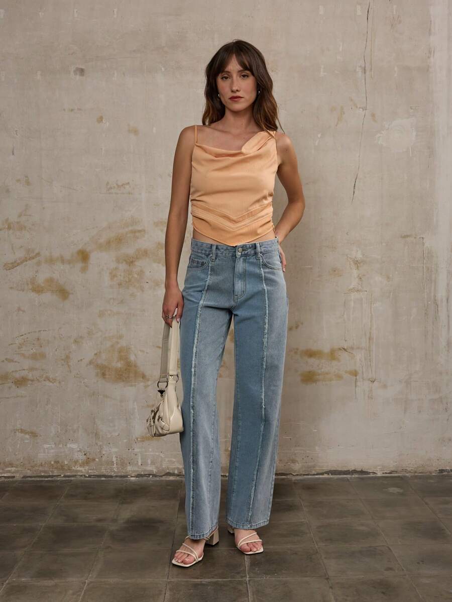 Nöista 垂坠领口修身上衣，完美搭配早午餐，搭配中长裙和凉鞋，打造清新造型。搭配舒适长裤和运动鞋，打造机场造型也十分理想。 - 珊瑚橙 - 查看 1