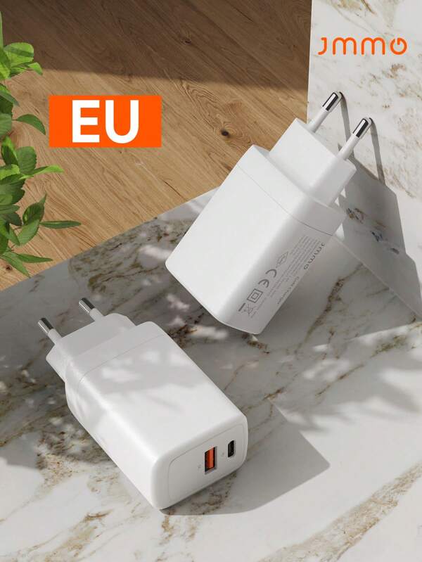 JMMO 45W Dual-Port Fast Charging USB C & USB 2 Ports Wall Charger Fast Charging Wide Compatibility - EU Plug