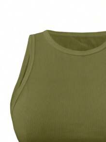 INAWLY Plus Size Spaghetti Strap Camisole Top, Fashionable For Summer - Army Green - View 5