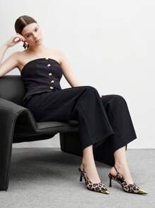 CUCCOO BIZCHIC Decolleté alla moda da donna con stampa leopardata e tacco alto