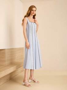 MOTF PREMIUM SQUARE TOE THICK ONE-STRAP HEEL SANDALS - Apricot - View 10