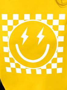 Flirla Plus Size Summer Casual Cartoon Print Round Neck Short Sleeve T-Shirt - Yellow - View 3