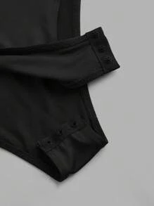 SHEIN EZwear 3 件套女士方领长袖紧身服装套装，适合夏季 - 彩色 - 查看 3