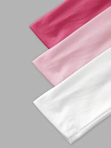 SHEIN EZwear 3pcs/Set Women's Crew Neck Casual Slim Fit Long Sleeve T-Shirt Sets In Deep Pink, Light Pink, White, Suitable For Spring/Summer Autumn And Winter - Multicolor - View 12