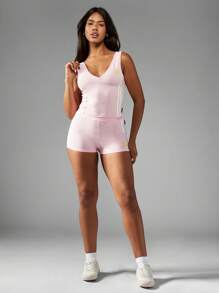 Missguided x Playboy Elite Performance Summer Exercise Athleisure Workout Running Gym Training Sport Yoga Fitness Shorts - Pink - View 5