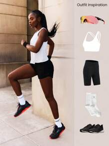 GLOWMODE Quick-Dry Lightweight Reflective 3D Cut Back Mesh Panel Active Running Tank Top Jogging Training Gym Workout Wear - White - View 9