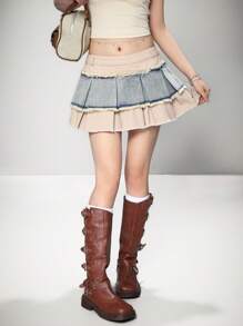 K-Vae Women's Denim Mini Skirt, Sexy Ultra Low Waist Summer,Graduation,Vacation,Country Concert,Concert,Cruise,Old Money Style Women,Going Outs,Festival,Vacation,Birthday,Cute Summers