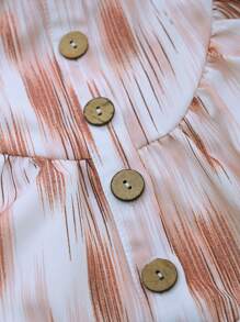 LanaWest Women's Casual Striped Print Asymmetrical Hem Vacation Style Mini Dress - Baby Pink - View 3