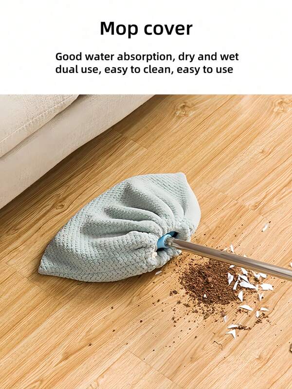 1 pieza Funda de mopa multiusos de felpa coral para persona perezosa, súper absorbente, suave y esponjosa, cubierta de mopa de piso suave y resistente con mopa de microfibra absorbente reutilizable, accesorios de limpieza del hogar