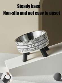 1 pieza Comedero elevado para mascotas, Tazón de acero inoxidable para comida y agua de perro/gato, Diseño amigable para el cuello - Multicolor - Ver 13