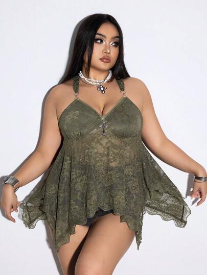 Fairycore Plus Size Summer Tank Top, Fashionable