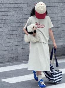 Dazy Kids 2pcs/Set Tween Girl Tween Girl Fall Outfit, Back To School Clothes Business Attire - Grey - View 8