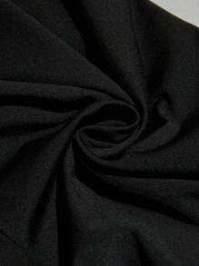 SHEIN Essnce Quần legging bó màu đen bảy điểm, phong cách tối giản, quần nữ, quần làm việc, quần Capri, đi chơi, giáo viên, sân bay, mùa hè châu Âu - màu đen - Xem 9