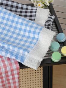 3 pièces/Set Pantalons Pour Jeunes Filles - Coordonnés Couleur Dopamine, Pantalons Droits à Imprimé à Carreaux Floraux Volantés Décontractés Et Fins Pour Filles, Pour Un Porter Quotidien - Multicolore - Voir 3
