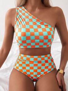 SHEIN Swim 女士随机印花两件套泳衣套装 - 彩色 - 查看 1