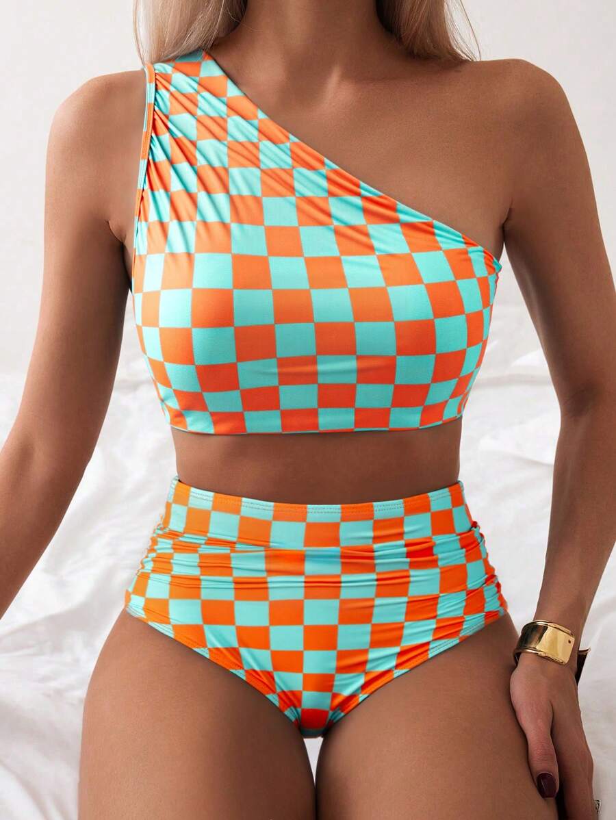 SHEIN Swim 女士随机印花两件套泳衣套装 - 彩色 - 查看 1