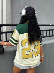 Rovax 大码数码印花短袖休闲T恤，简约设计，适合夏季