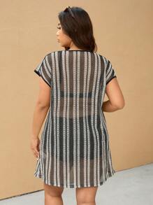 Elaquor Plus Size Short Sleeve Casual Dress, Suitable For Summer