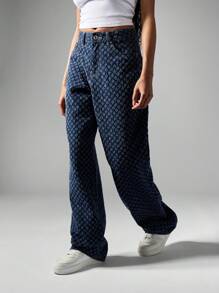 MISSGUIDED Quần Jeans Ống Thẳng Cạp Cao Cổ Điển - Màu xanh lam - Xem 6
