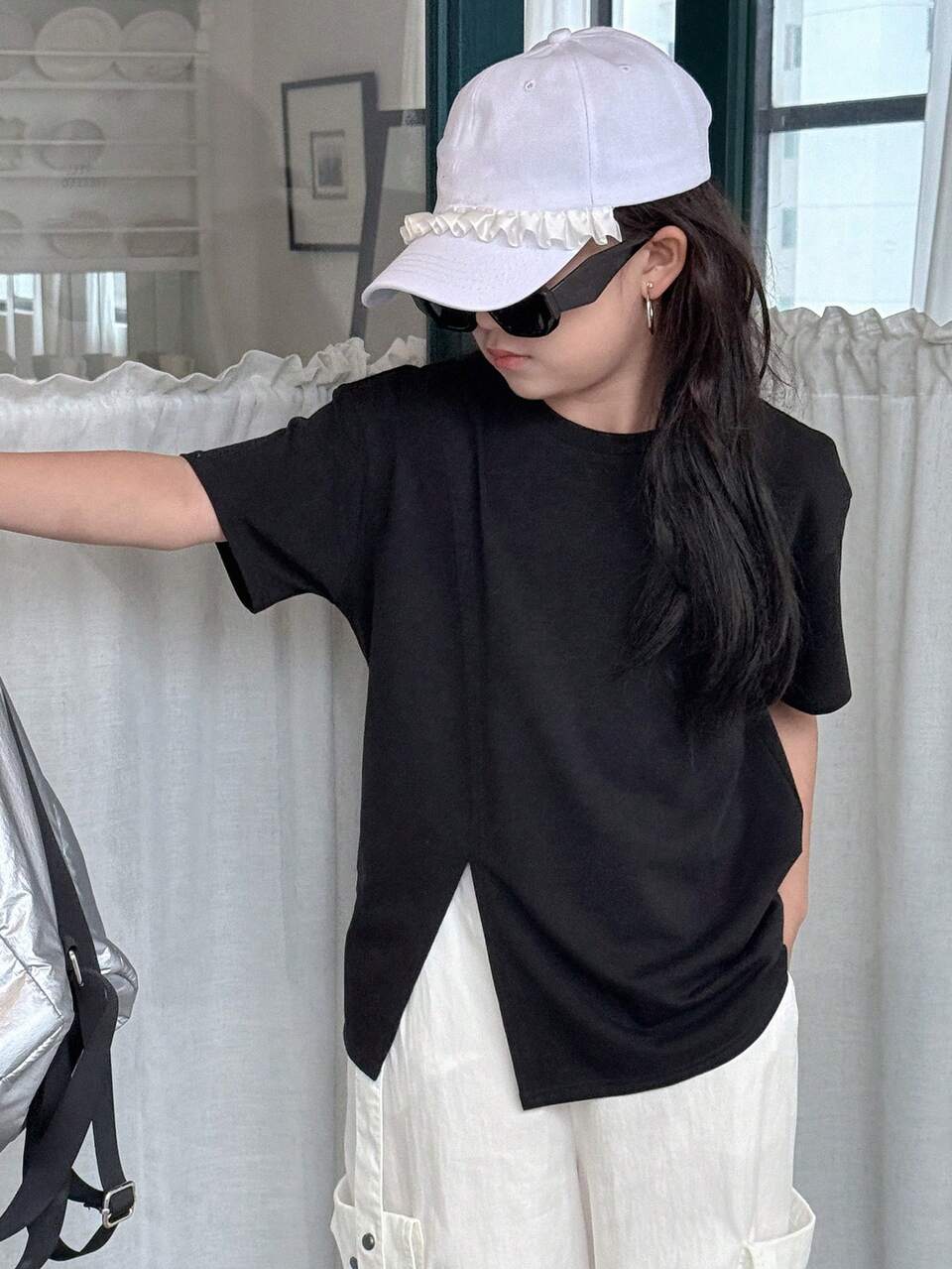 Tween Girl Crew Neck Short Sleeve Knit T-Shirt, Summer,Back To School Clothes