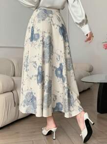 Joudiya 女士印花长裙，优雅大方，适合春夏穿着，时尚得体。 - 彩色 - 查看 2