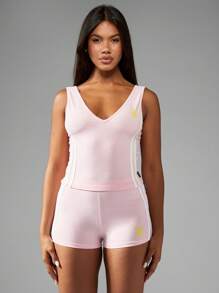 Missguided x Playboy Elite Performance Summer Exercise Athleisure Workout Running Gym Training Sport Yoga Fitness Shorts - Pink - View 7