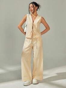 SHEIN PETITE Women Two Pieces Outfits For Daily Wear - Yellow - View 6