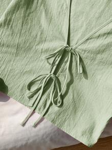 Comfortcana 女式轻薄纯棉纽扣衬衫，夏季 - 薄荷綠 - 查看 8