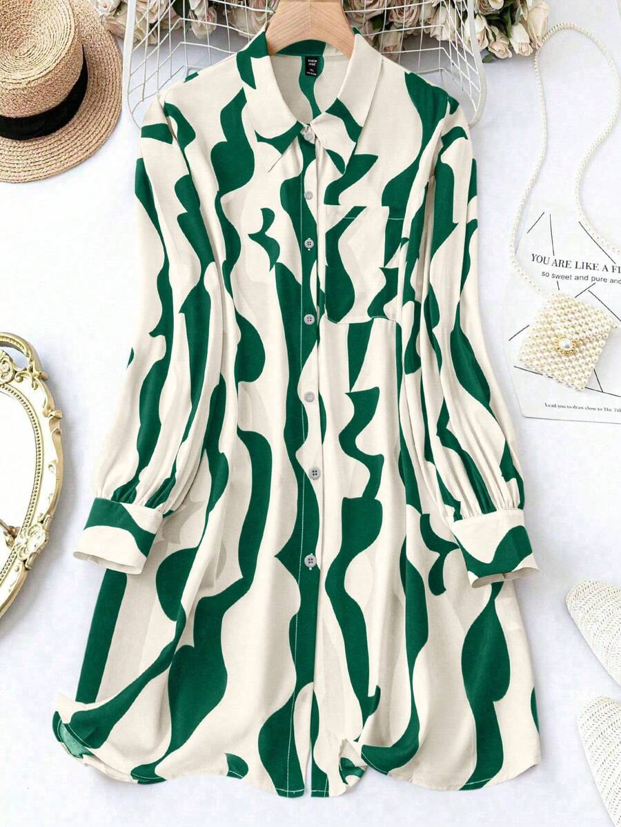 SHEIN LUNE Camisa de mujer de manga larga, de moda para el verano