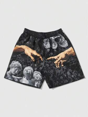 Street Life Herren bedruckte Webshorts, geeignet für den täglichen Gebrauch, Frühling/Sommer