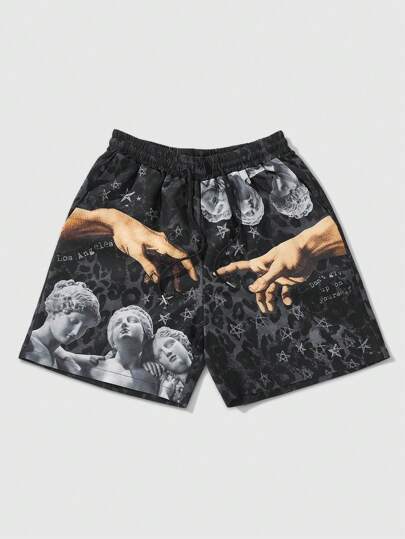 Street Life Pantaloncini da uomo stampati in tessuto, adatti per uso quotidiano, primavera/estate