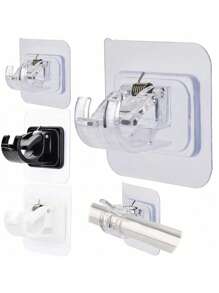 SHEIN Window Curtain Rod Supports Hooks, Universal No-Drill Wall Clip Rods Brackets, Multi-Purpose Bathroom Kitchen Hotel Hanger, No Installation Clothing Rod Holder, Fit 1-2cm Dia Curtain Rod, Suitable For Home Bathroom Kitchen - Multicolor - View 11