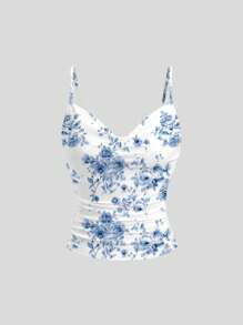 Sweetra 3pcs Set Women Leopard Print Slimming V-Neck Cami Top, Versatile Undershirts Y2K Graphic Cheetah Print Women Tops
