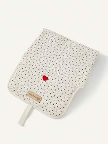 Cozy Pixies Heart Design Polka Dot Portable Diaper Changing Pad, Suitable For Use With Diaper Bags - Beige - View 9