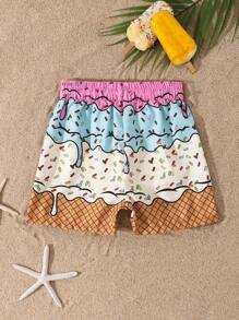 Baby Boy Summer Fashion Printed Beach Shorts - Multicolor - View 2