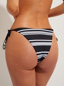 COSMINA Women Striped Print Twist Bikini Bottoms - Multicolor - View 7