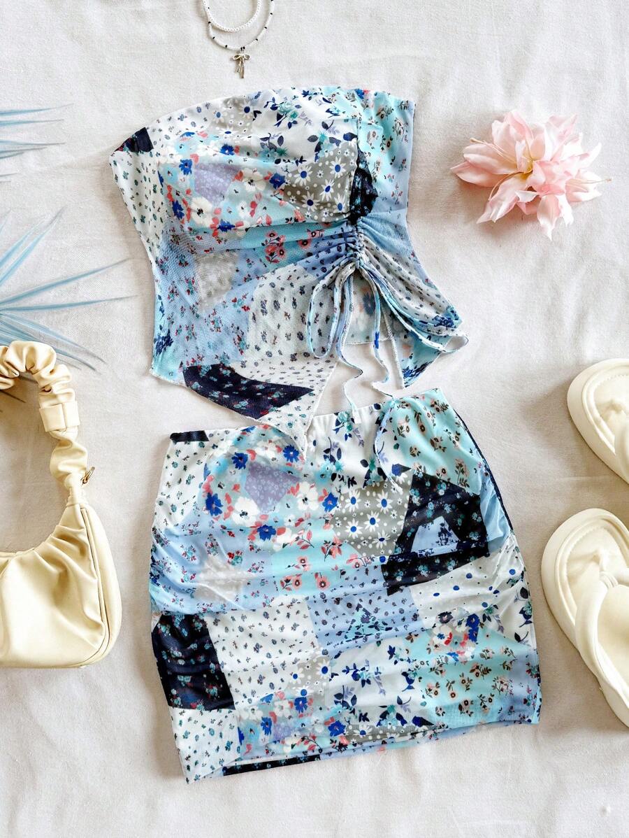 Soleia Women Two Pieces Outfits For Daily Wear - Blue - View 1